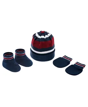 Pimpolho Hat Socks and Mittens Set - Navy