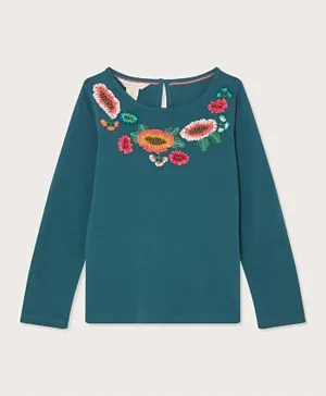 Monsoon Children Floral Embroidered T-shirt - Teal