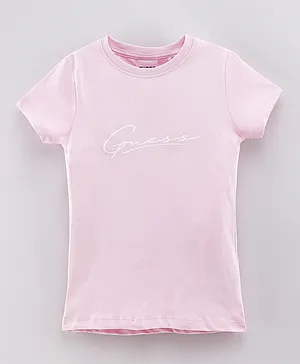 Guess Kids Graphic Cotton T-Shirt - Light Pink