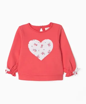 Zippy Floral Embroidered Pullover - Pink