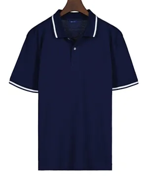 Gant Logo Pique Polo Shirt - Navy Blue