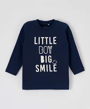 Name It Little Boy Big Smile T-Shirt - Blue