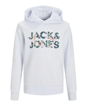 Jack & Jones Junior Logo Printed Hoodie - White