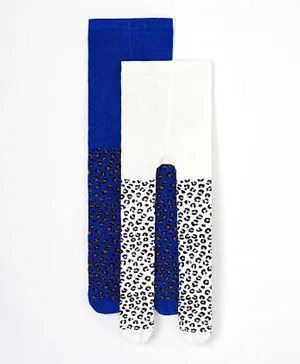 Minoti 2 Pack Leopard Print Tights  - Multicolor