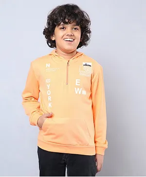 Neon Zipper Hoodie - Orange