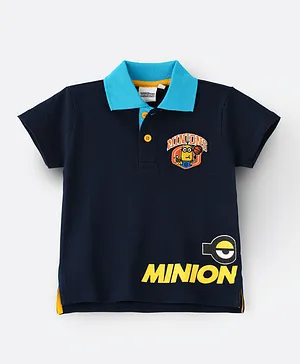 Universal Minions Collar Neck T-Shirt - Dark Blue