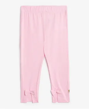 Cheekee Munkee Cotton Solid Leggings - Pink
