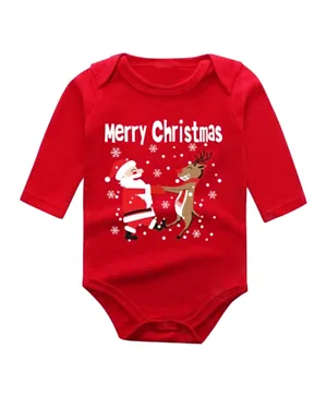 Highland Merry Christmas Graphic Onesie - Red