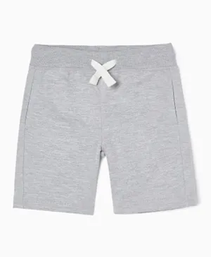 Zippy Drawcord Closure Shorts - Grey