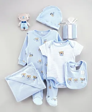 Rock a Bye Baby 7Pc Bears Gift Set - Baby Blue