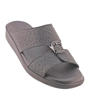 Barjeel Uno Traditional Leather Arabic Sandals - Grey