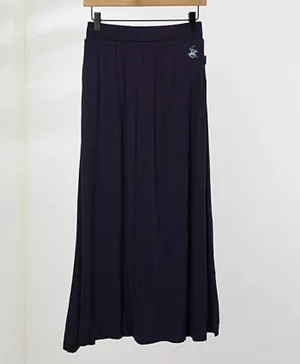 Beverly Hills Polo Club Sweep On By Solid Long Skirt - Navy
