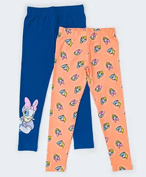 R&B Kids Daisy Duck Graphic Leggings Pack Of 2 - Multicolor