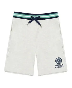 Franklin & Marshall Logo Graphic Tipped Shorts - White