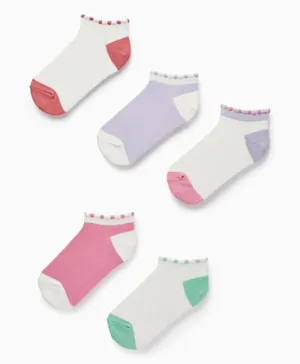 Zippy 5 Pack Color Block Ankle Socks - Multicolor