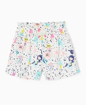 Zippy All Over Mermaid Print Shorts - Multicolor
