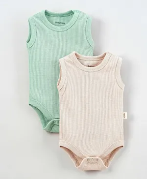 BabyCosy 2 Pack Organic Cotton Sleeveless Bodysuit - Multicolor