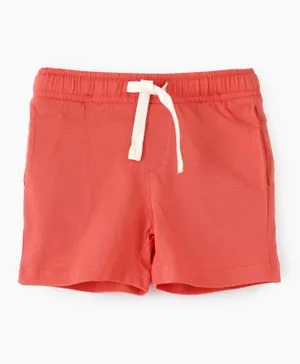 Jam Elastic Waist Side Pockets Shorts - Red
