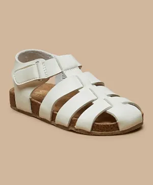 Juniors Solid Back Strap Sandals - White