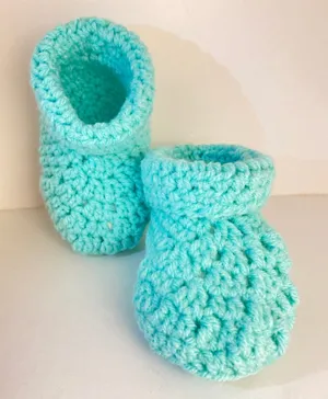 Pikkaboo Cuddles and Snuggles Crochet Booties - Blue