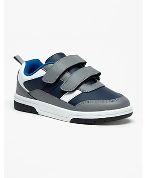LBL by Shoexpress Panelled Sneakers with Velcro Closure - Navy