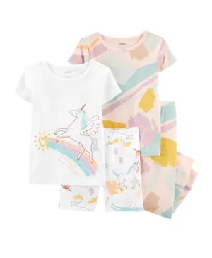 Carter's 4 Piece Unicorn Snug Fit Pajamas Set - Multicolor