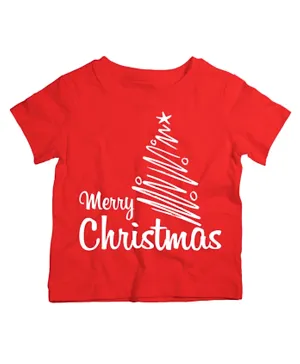 Twinkle Hands Merry Christmas Tree T-Shirt - Red