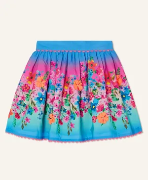 مونسون تشيلدرن تنورة طباعة الأزهار أومبري - متعدد الألوان