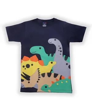 Babyqlo Dino Round Neck T-Shirt - Dark Blue