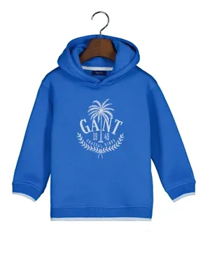 Gant Embroidered Palm Hoodie - Blue