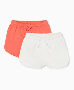 Zippy 2 Pack Solid Shorts - Orange & White