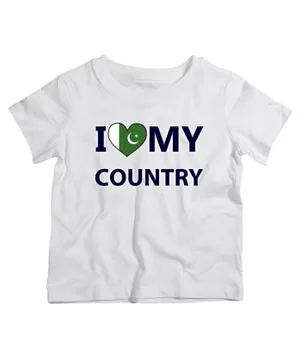Twinkle Hands I Love My Country Pakistan T-Shirt - White