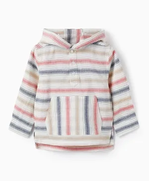 Zippy Striped Hooded Shirt - Multicolor