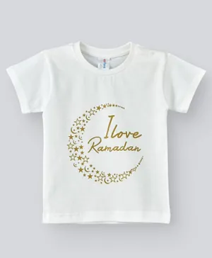Babyqlo Short Sleeves I Love Ramadan T-Shirt - White