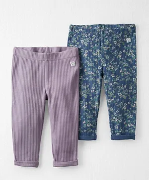 Carter's 2-Pack Organic Cotton Ribbed Pants - Multicolor