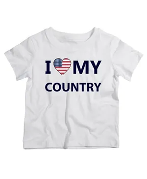 Twinkle Hands I Love My Country USA T-Shirt - White