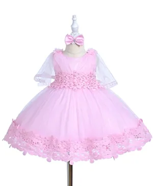 Babyqlo Flower Cutout Princess Party Dress - Pink