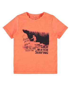 Name It Printed T-Shirt - Shocking Orange