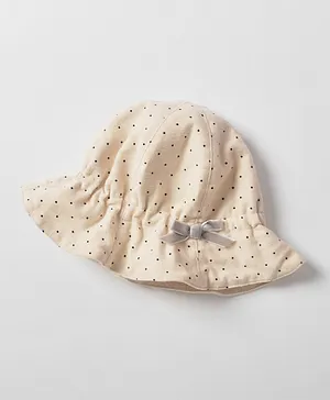 The Girl Cap Polka Dots Hat - Beige