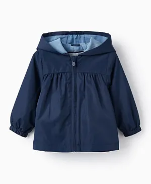 Zippy Windbreaker Jacket with Hood - Dark Blue