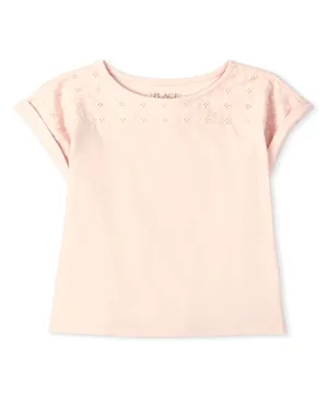 The Children's Place Eyelet Pieced Top - Peach Ice
