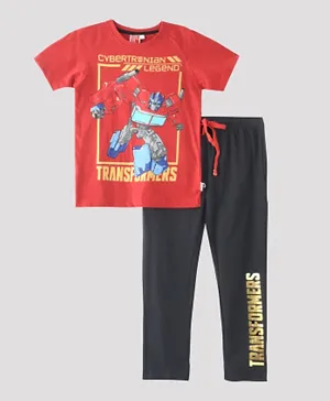 Transformers T-shirt With Pant Set - Red