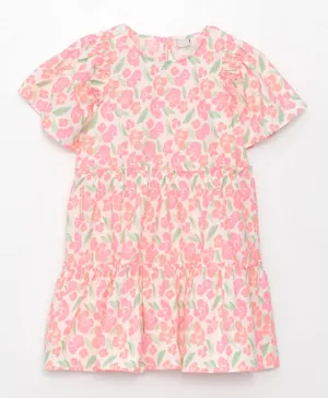 LC Waikiki Floral Short Sleeves Dress - Pink