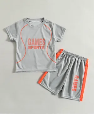 Lamar Kids Game Sports  T-Shirt And Shorts Set - Grey