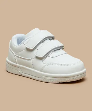 LBL by Shoexpress Hook & Loop Closure Solid Sneakers - White
