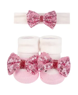 Hudson Childrenswear Luxe Headband and Socks Giftset - Pink