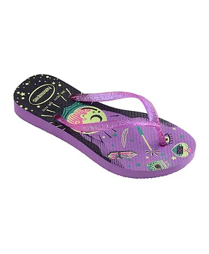 Havainas Kids Slim Fashion Glow In The Dark Flip Flops - Purple