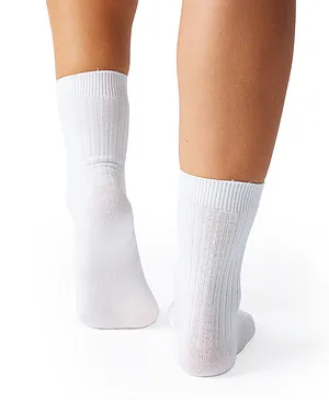 Prickly Pear Ribbed Boot Socks - White