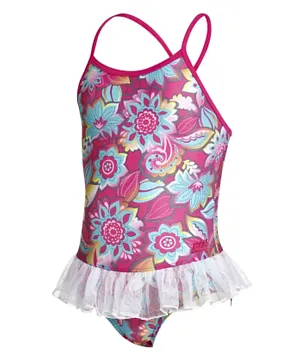 Zoggs Garden Party X Back Swim Dress - Pink