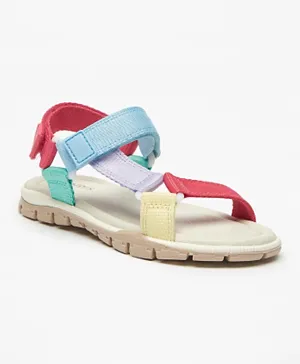 Juniors Multi Straps Velcro Closure Sandals - Multicolor